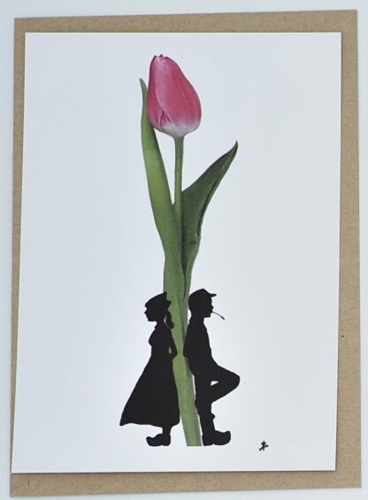 Tulp hangjongeren tulip typical dutch farmer couple postcard ansichtkaart tulpen tulip holland postcard