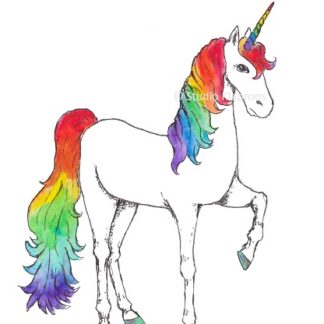 eenhoorn unicorn regenboog rainbow postcard kaart