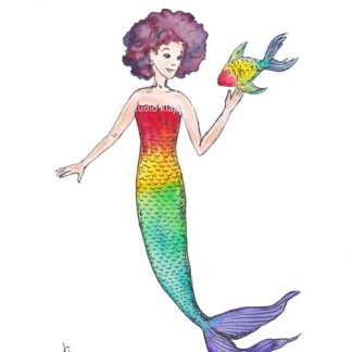 zeemeermin mermaid regenboog rainbow postcard kaart