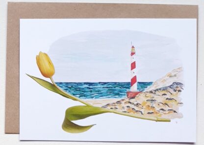 ansichtkaart tulpen tulip holland postcard lighthouse vuurtoren typical dutch