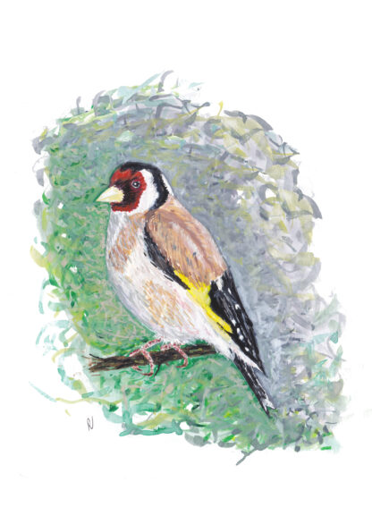 bird vogel distelvink puttertje ansichtkaart kaart postcard goldfinch