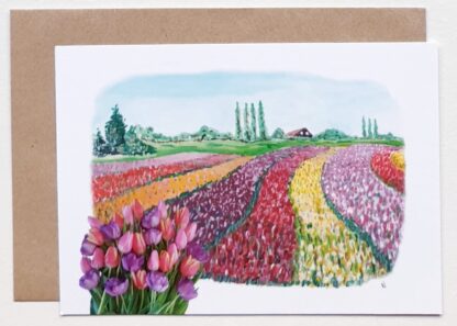 bulbfield bollenveld ansichtkaart tulpen tulips tulip holland postcard typical dutch