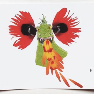 draak dragon bloemen ansichtkaart postcard petals