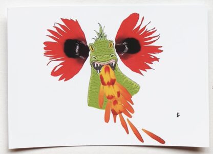 draak dragon bloemen ansichtkaart postcard petals