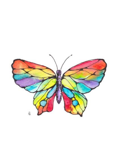vinder butterfly rainbow regenboog postcard ansichtkaart