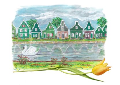 typical dutch houses zaanse schans typisch hollands postcard ansichtkaart tulp tulip