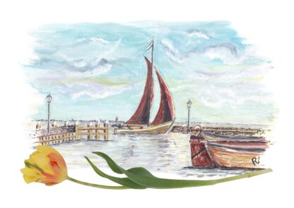 Typisch hollands typical dutch tulip sailing boat zeilboot harbour haven tulp