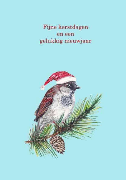 greetingcard kerstkaart kerst kerstmis xmas christmas bird mus sparrow vogel