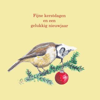 greetingcard kerstkaart kerst kerstmis xmas christmas bird kuifmees vogel
