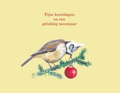 greetingcard kerstkaart kerst kerstmis xmas christmas bird kuifmees vogel