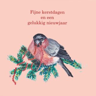 greetingcard kerstkaart kerst kerstmis xmas christmas bird goudvink vogel bullfinch