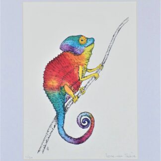 artprint kunst aquarel watercolor art kameleon chameleon rainbow colours colour color kleur regenboog regenboogkleuren colors rainbowcolours rainbowcolors