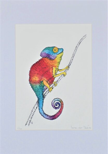 artprint kunst aquarel watercolor art kameleon chameleon rainbow colours colour color kleur regenboog regenboogkleuren colors rainbowcolours rainbowcolors