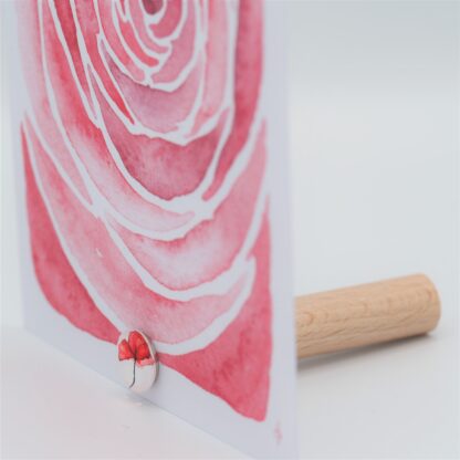 kaartpin kaartpins kaarthouder kaartenstandaard high5wood magneet klaproos poppy postcard rose postcrossing