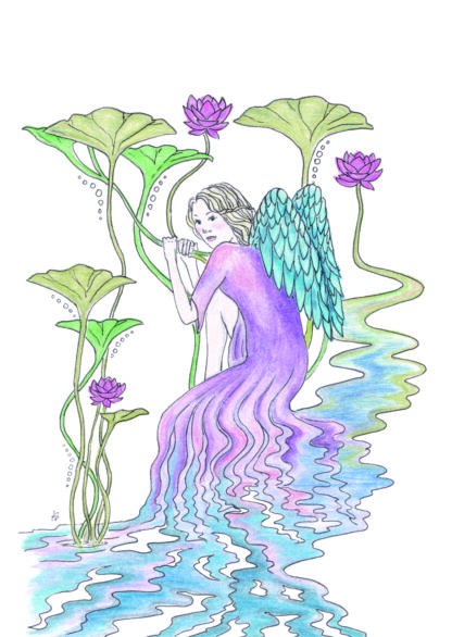 ansichtkaart postcard engel engelen angel angels angelwings water waterlilies waterlelies jugendstil art nouveau esoteric esoterisch spiritueel spirituelekaarten spiritual ascentie ascencion