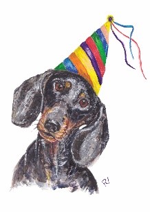 ansichtkaart postcard dog hond teckel verjaardag happy birthday teckel dachshund