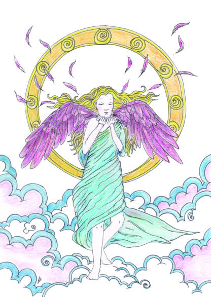 Engel angel lucht air art deco artnouveau artdeco jugendstil esotheric spiritual postcard engelenkaart angelcard